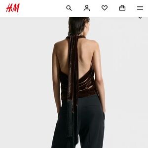 H&M edition brown Velvet halter top with tassel fringe stunning!